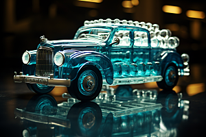 玻璃质感小汽车立体通透模型