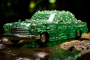 玻璃质感小汽车通透立体模型