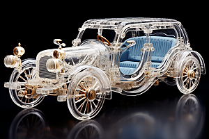 玻璃质感小汽车透明模型模型
