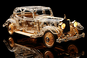 玻璃质感小汽车高清光感模型