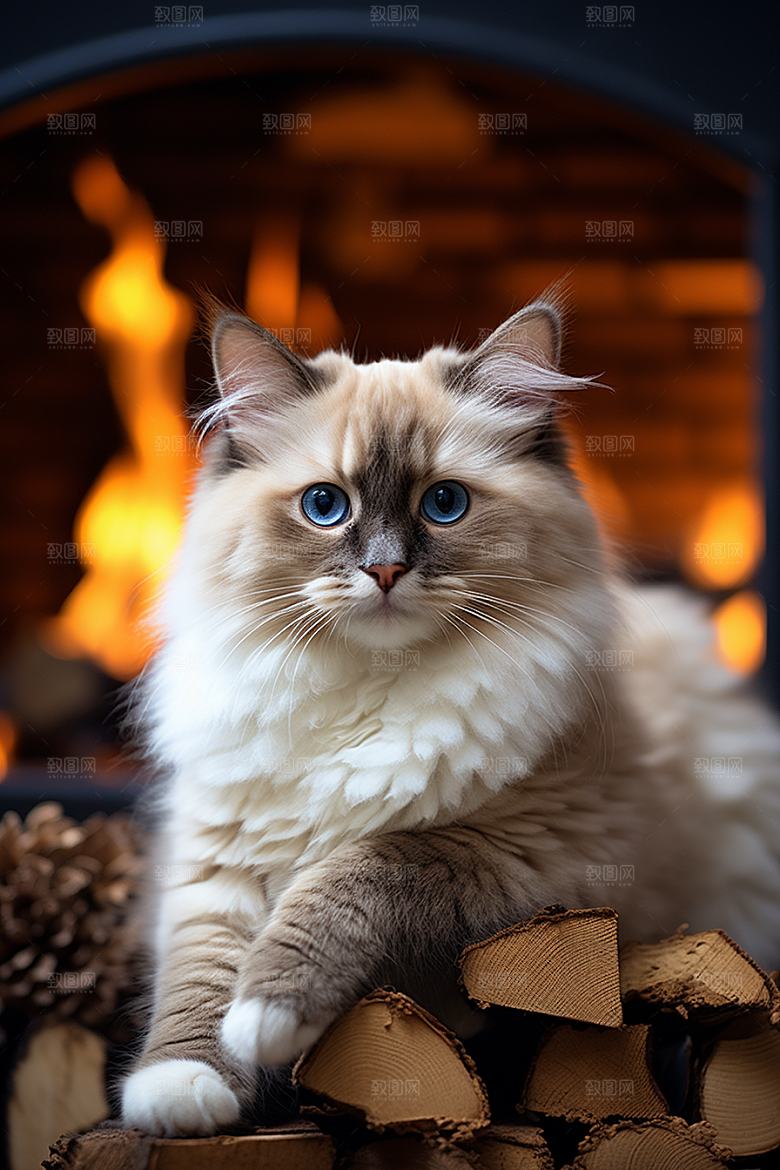 布偶猫生活自然摄影图