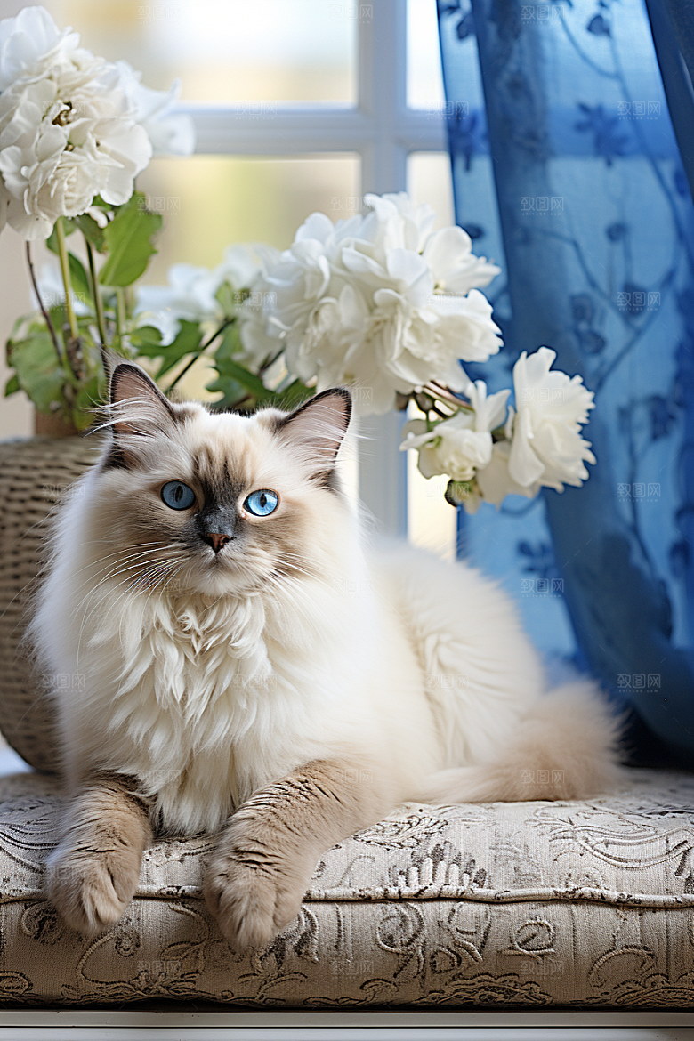 布偶猫养宠高清摄影图