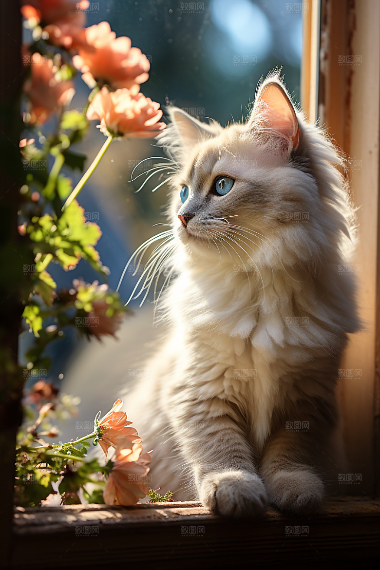 布偶猫宠物长毛猫摄影图