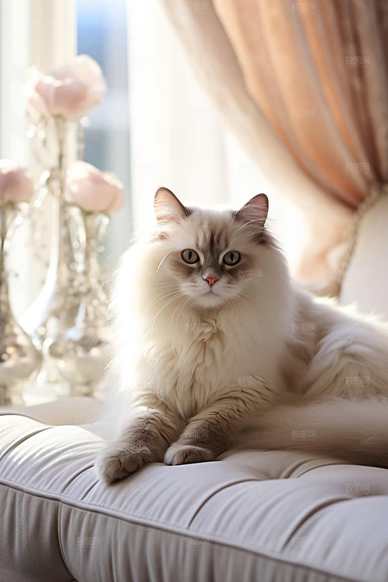 布偶猫养宠长毛猫摄影图