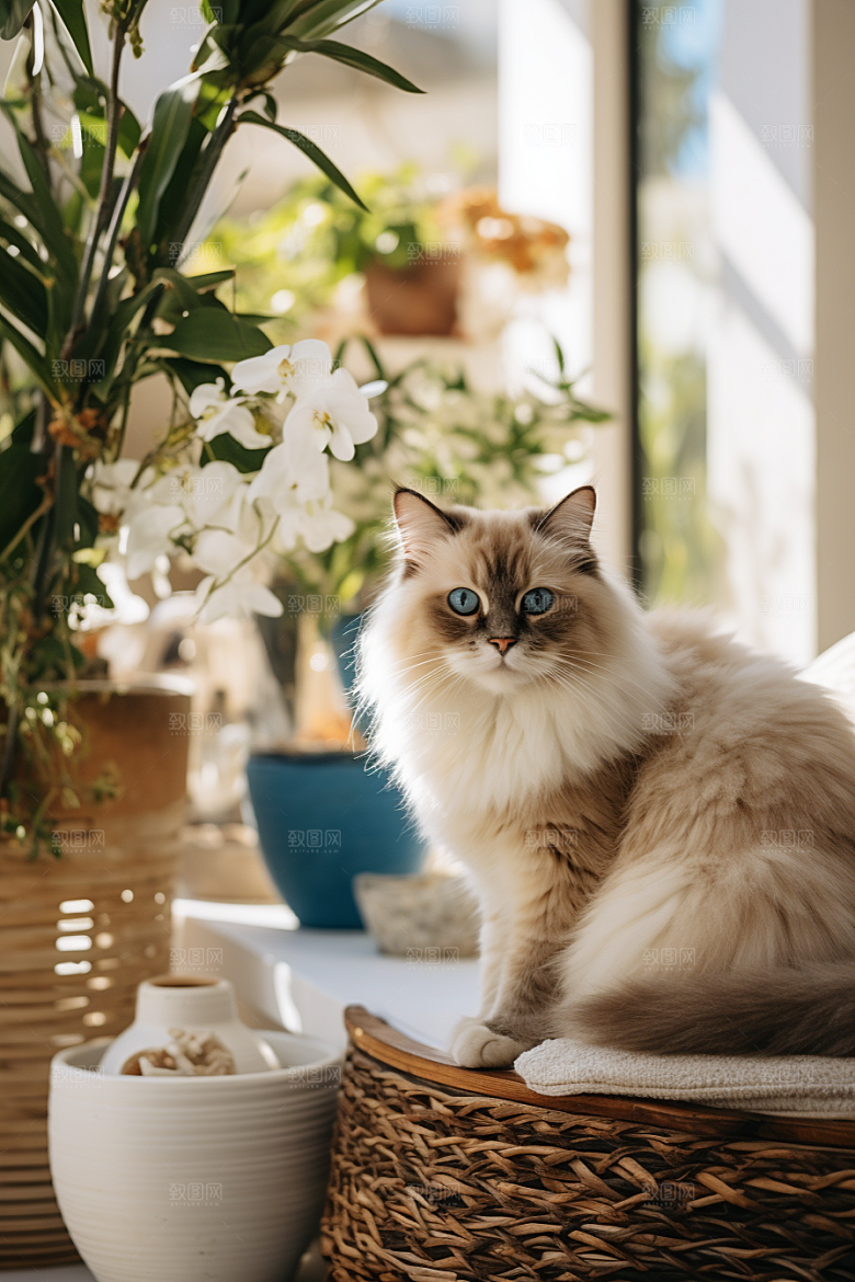 布偶猫家居清新摄影图