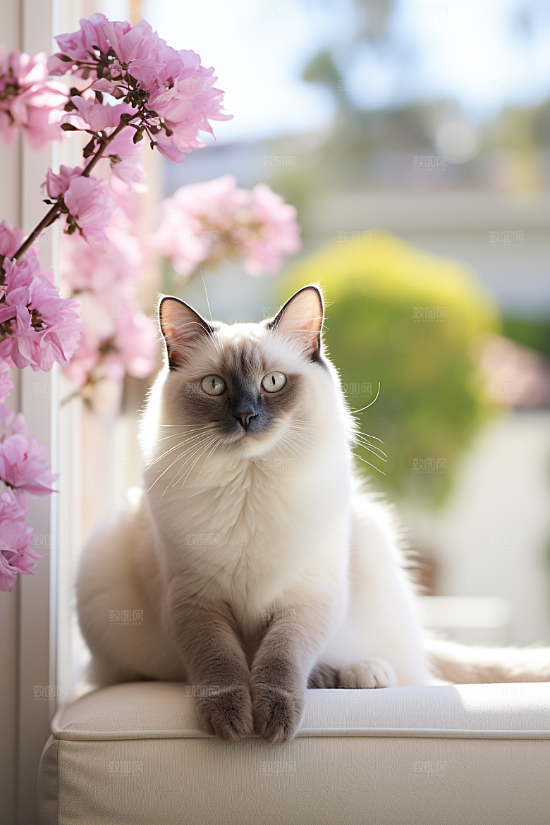 布偶猫长毛猫自然摄影图