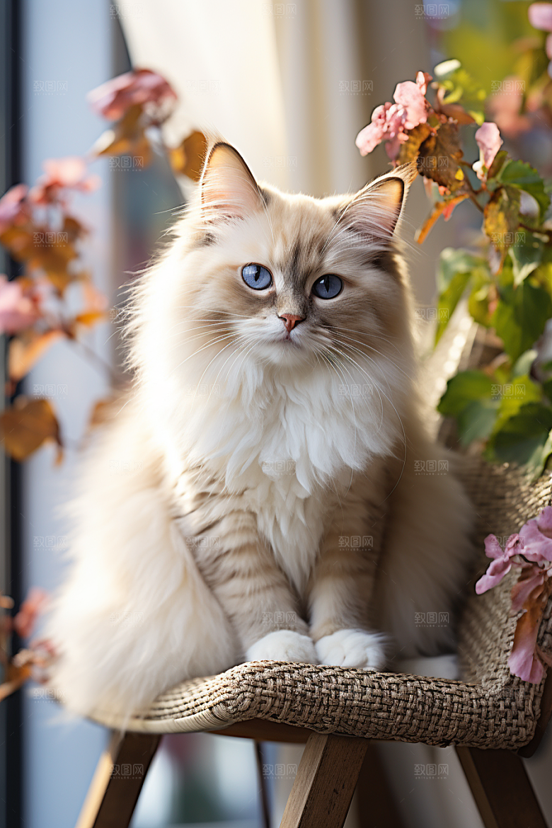 布偶猫长毛猫清新摄影图