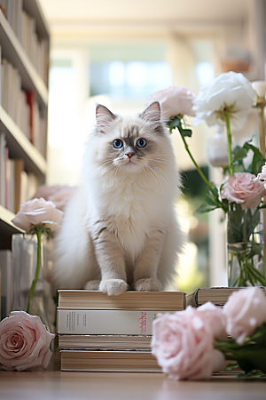 布偶猫长毛猫生活摄影图