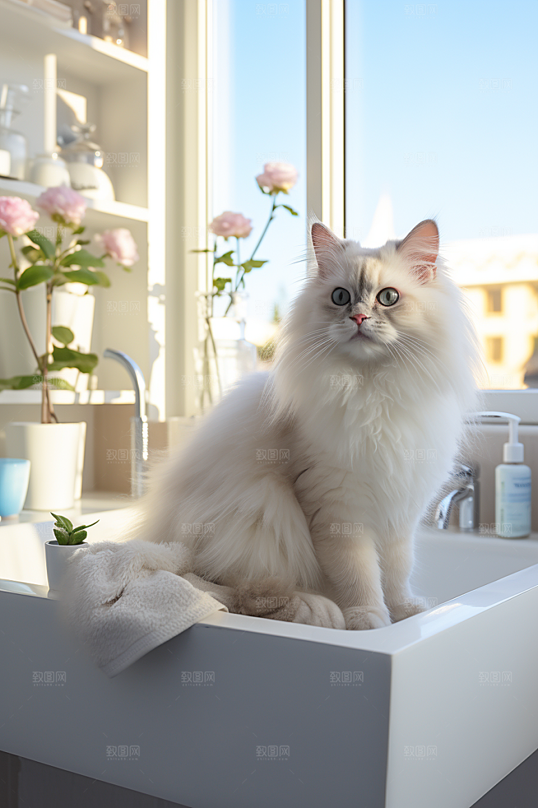 布偶猫清新自然摄影图