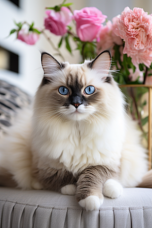 布偶猫清新仙女猫摄影图