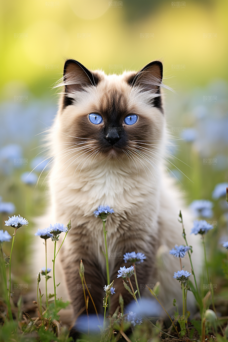 布偶猫养宠长毛猫摄影图
