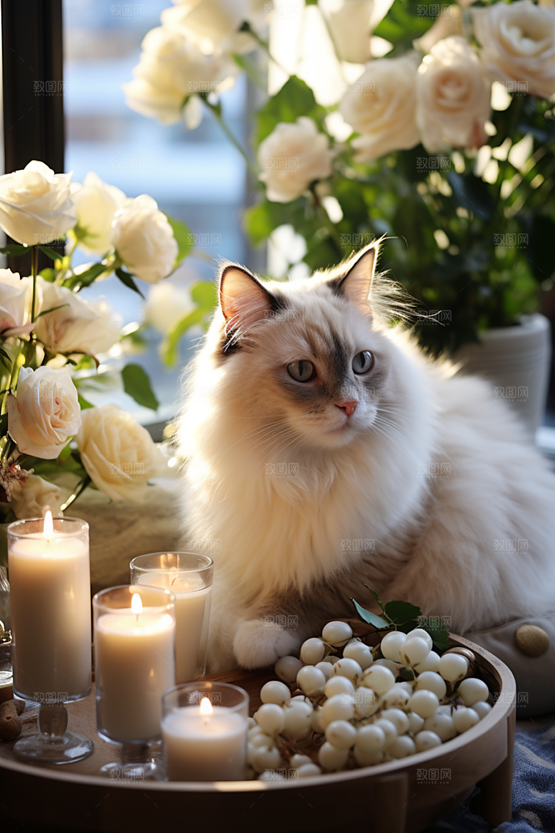 布偶猫家居生活摄影图