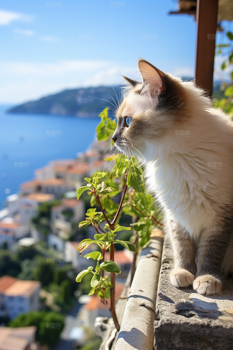 布偶猫清新长毛猫摄影图