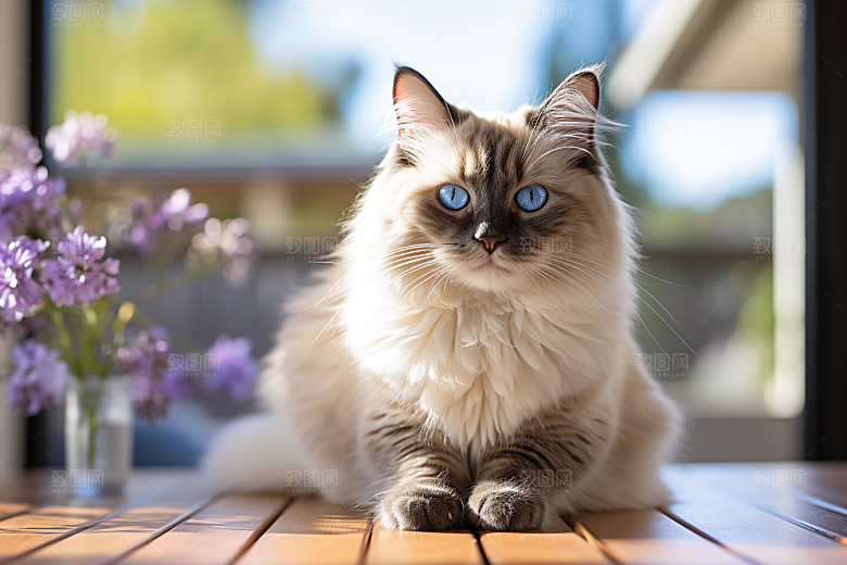 布偶猫家居长毛猫摄影图