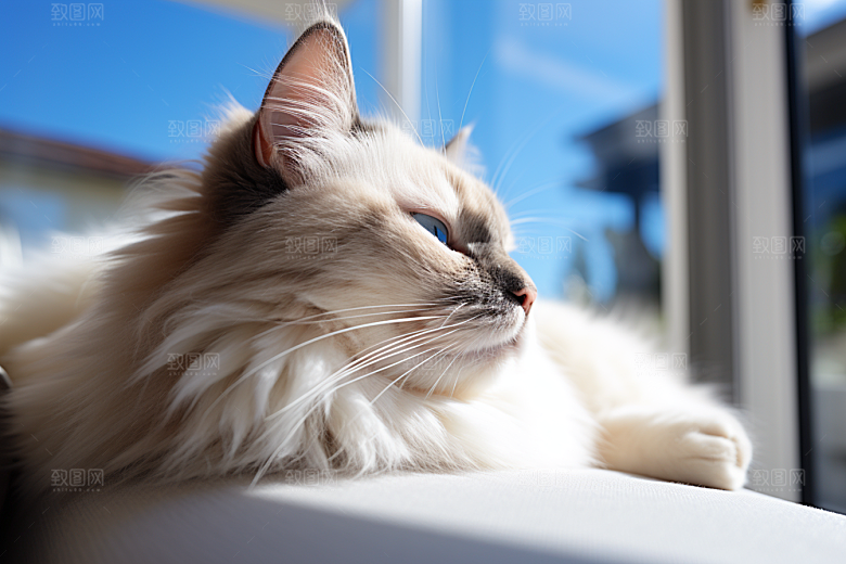 布偶猫长毛猫生活摄影图