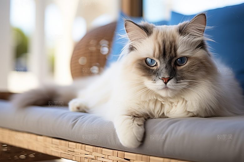 布偶猫长毛猫可爱摄影图