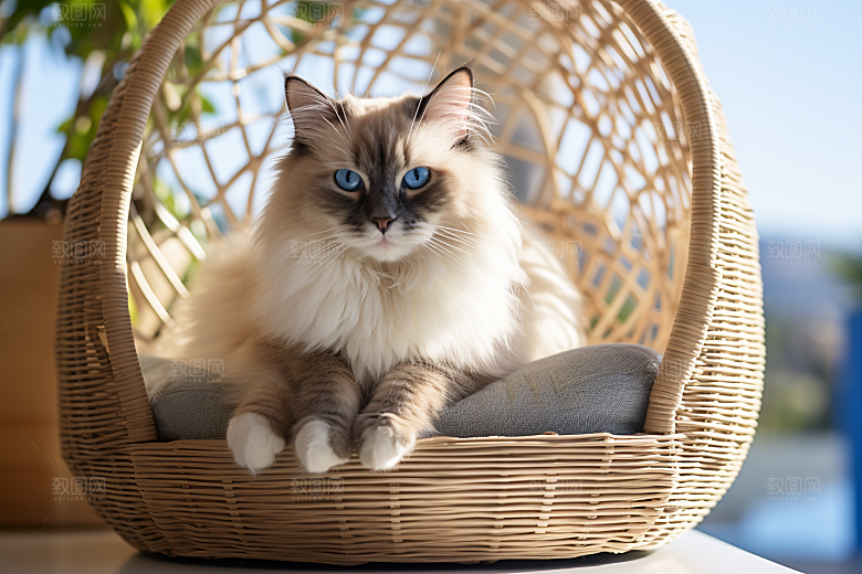 布偶猫长毛猫家居摄影图