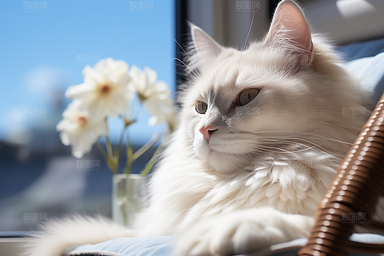布偶猫生活长毛猫摄影图