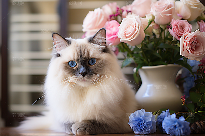 布偶猫家居生活摄影图