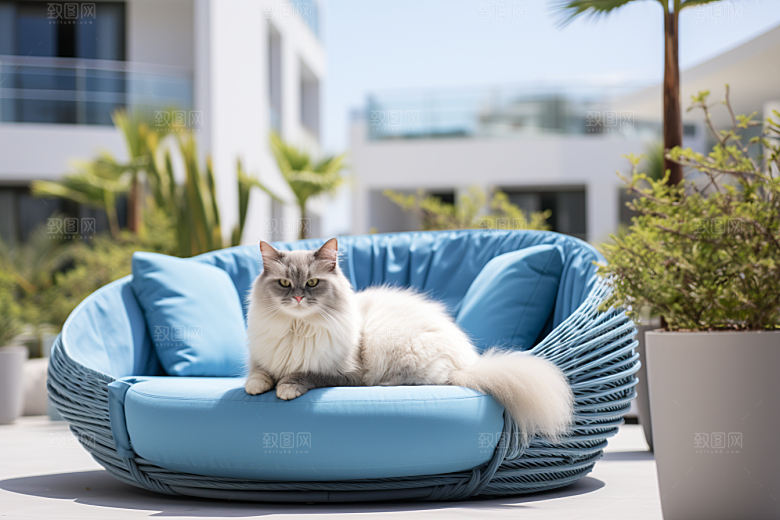 布偶猫长毛猫可爱摄影图