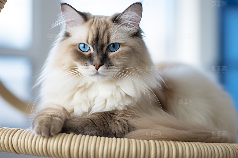 布偶猫自然长毛猫摄影图