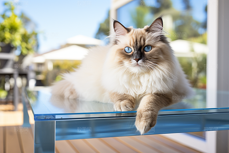 布偶猫长毛猫生活摄影图
