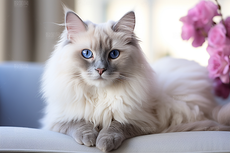 布偶猫宠物长毛猫摄影图