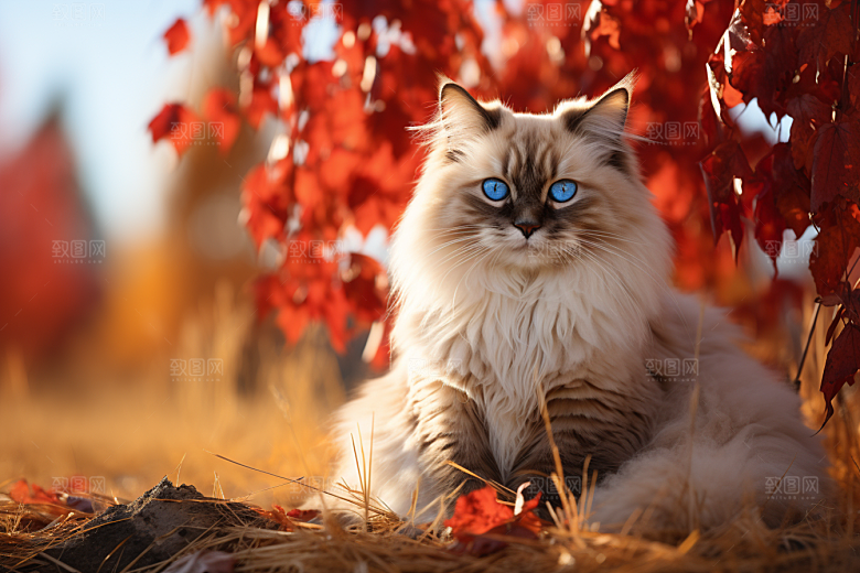 布偶猫长毛猫养宠摄影图
