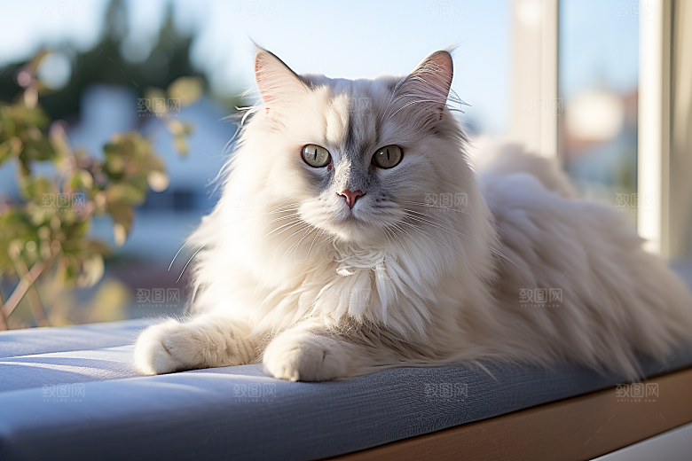 布偶猫清新长毛猫摄影图