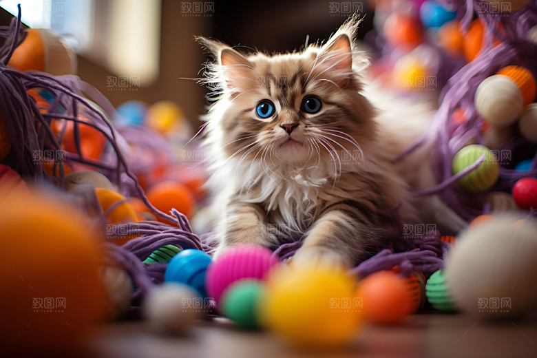 布偶猫长毛猫家居摄影图