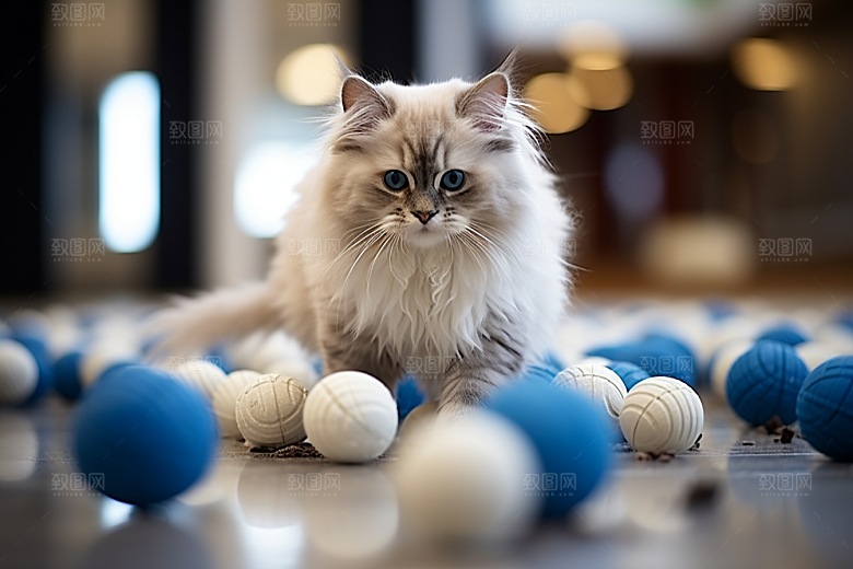 布偶猫长毛猫宠物摄影图