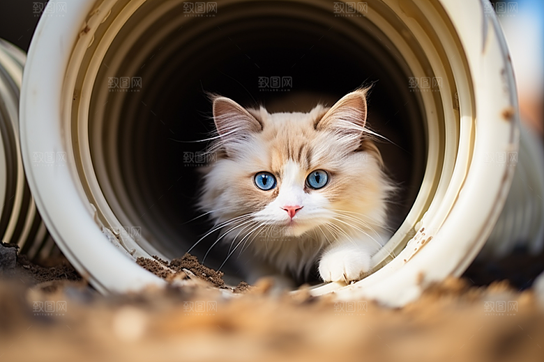 布偶猫生活长毛猫摄影图