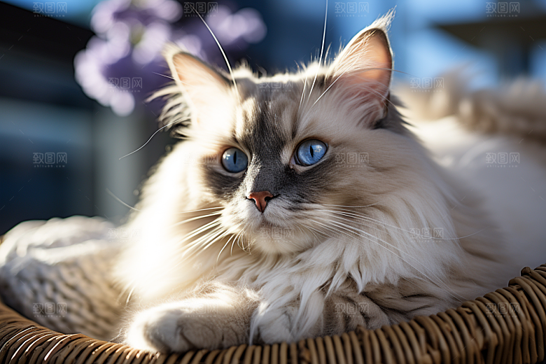 布偶猫家居长毛猫摄影图