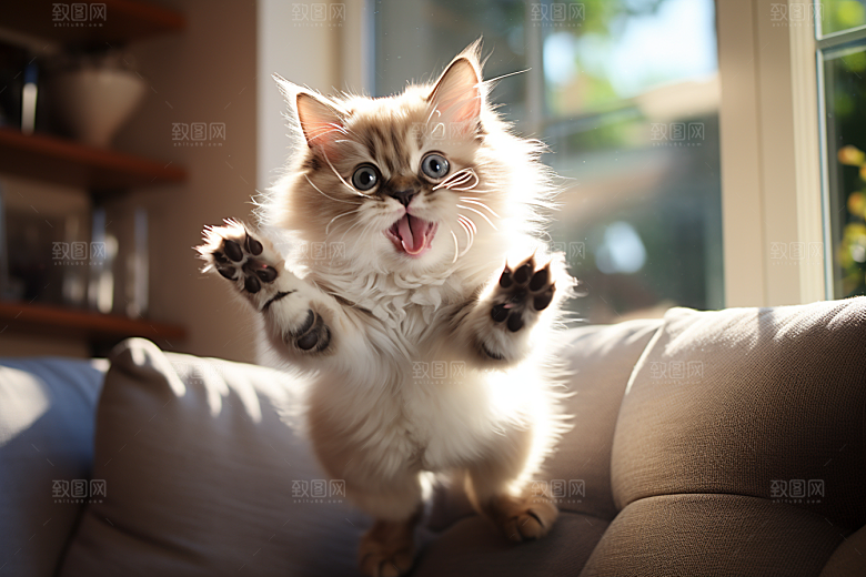 布偶猫家居自然摄影图