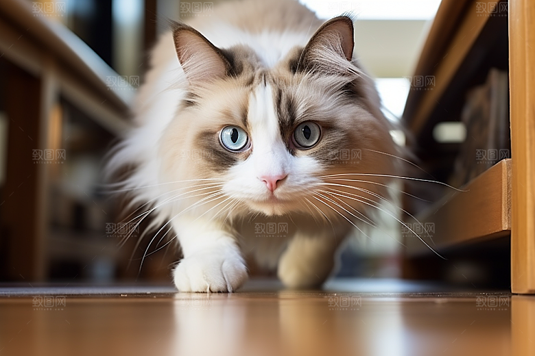 布偶猫长毛猫家居摄影图