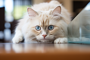 布偶猫宠物长毛猫摄影图