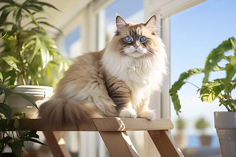 布偶猫长毛猫生活摄影图