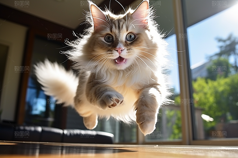 布偶猫自然长毛猫摄影图