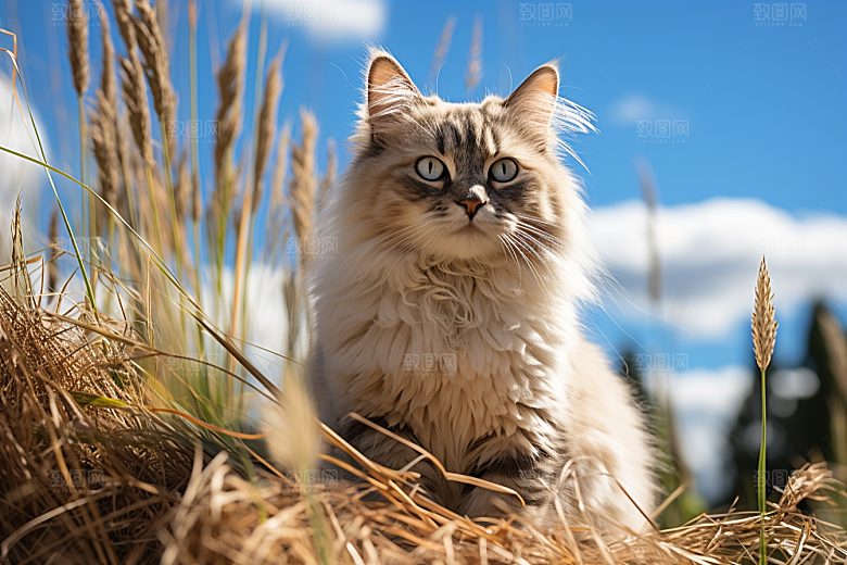 布偶猫长毛猫宠物摄影图