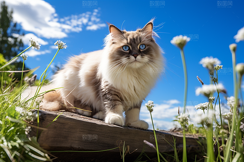 布偶猫清新养宠摄影图