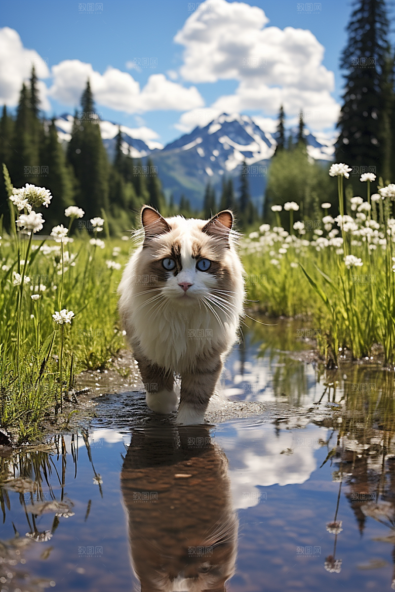 布偶猫仙女猫清新摄影图