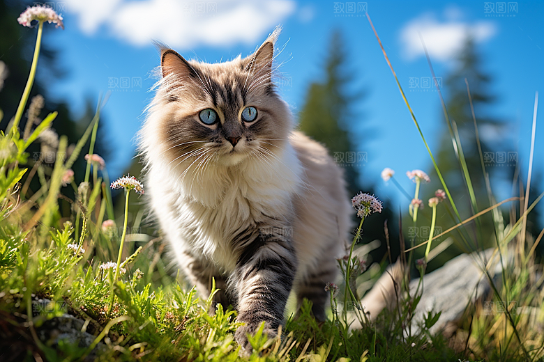 布偶猫可爱长毛猫摄影图
