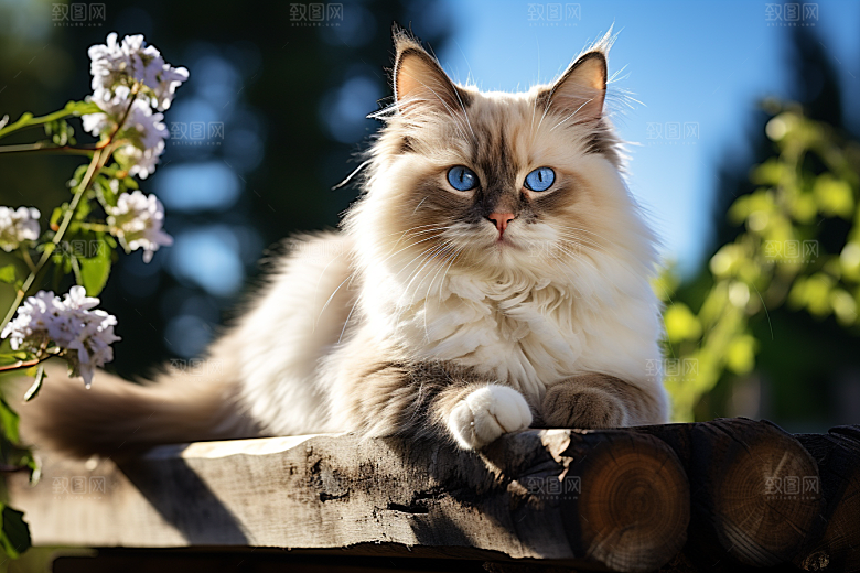 布偶猫长毛猫清新摄影图