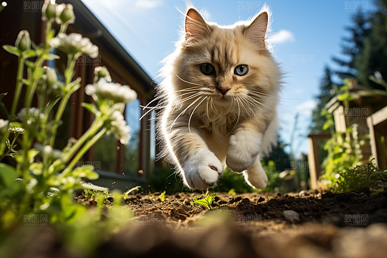 布偶猫清新长毛猫摄影图
