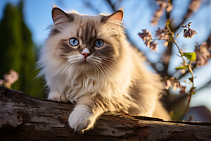 布偶猫养宠长毛猫摄影图