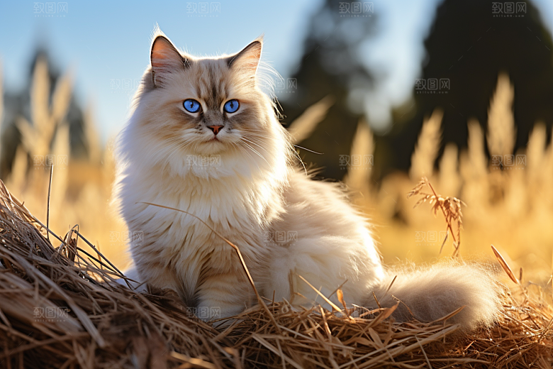 布偶猫长毛猫生活摄影图