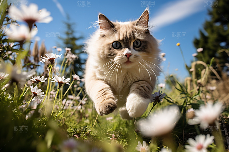 布偶猫长毛猫生活摄影图
