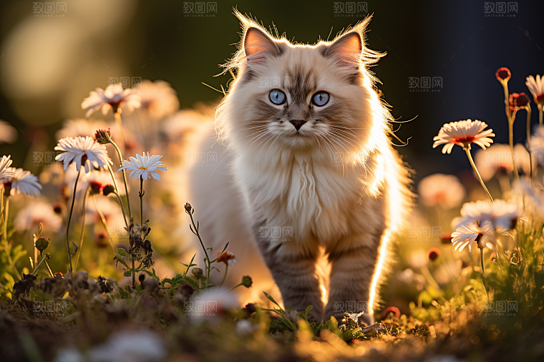 布偶猫长毛猫宠物摄影图