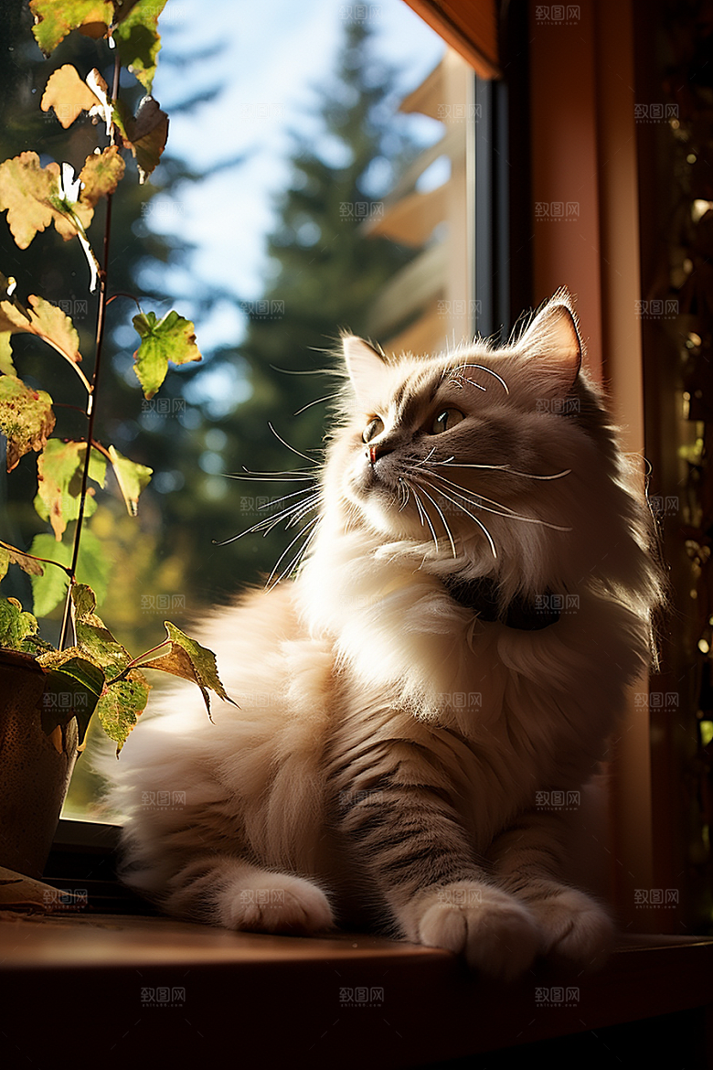 布偶猫长毛猫自然摄影图