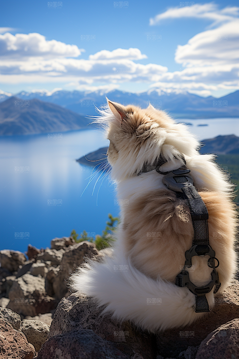 布偶猫自然长毛猫摄影图